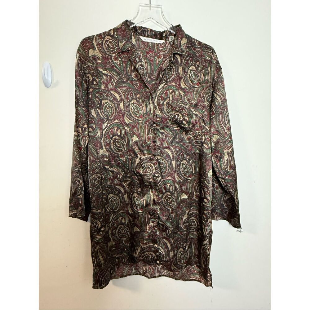 Victoria’s Secret Women's Vintage y2k Shirt Dress Allover Mini Paisley - Size Sm